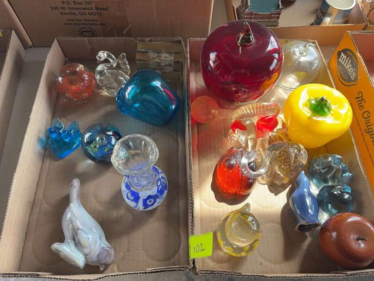2 boxes misc paper weights