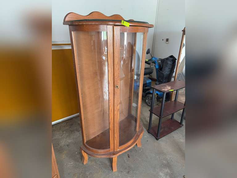 Bow front curio cabinet