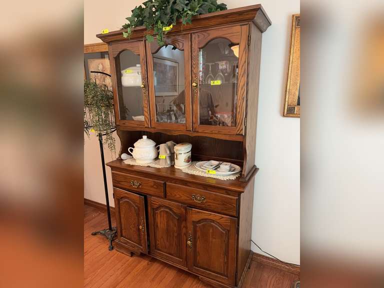 Triple oak hutch 45.5” x 76”