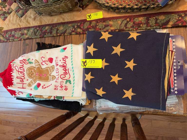 Group of kitchen towels and American Flags