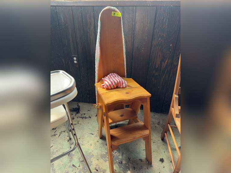 Converting stool to ironing board
