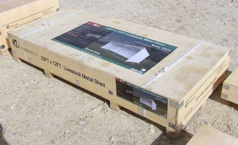 E-477 Livestock Metal Shed 25' x 12'