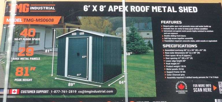 E-521 TMG Apex Roof Metal Shed