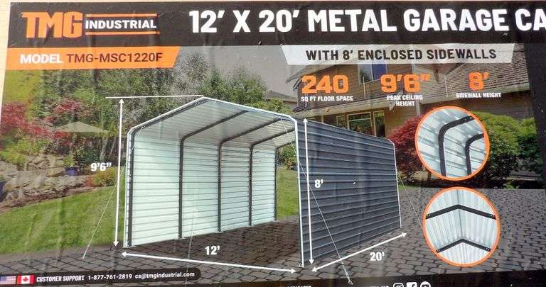 E-518 TMG Metal Garage Carport Shed