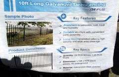 E-971 Unused Galvanized Steel Fencing