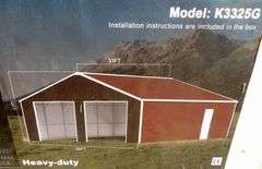 E-483 Double Garage Steel Barn Shed 33' x 25'