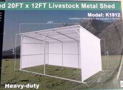 E-472 Livestock Metal Shed 20' x 12'