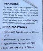 E-322  Skid Steer Auger Attachment