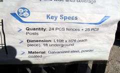 E-972 Unused Galvanized Steel Fencing