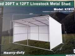 E-474 Livestock Metal Shed 20' x 12'