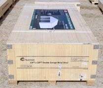 E-463 Double Garage Metal Shed 23' x 22'