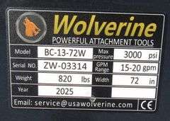 E-237  Unused Wolverine Skid Steer Brush Cutter