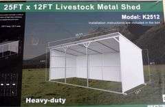 E-477 Livestock Metal Shed 25' x 12'