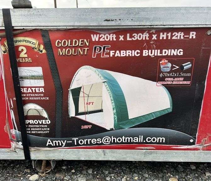 R-217 Unused 20'x30' Fabric Building