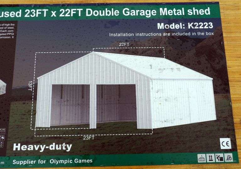 P-242  Double Garage Metal Shed