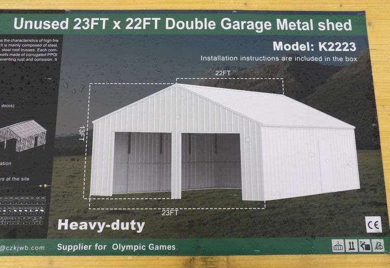 P-250  Double Garage Metal Shed