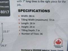 P-444  Wolverine 72" Skid Steer Tiller