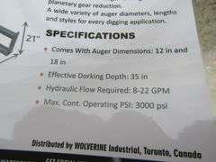P-484  Wolverine Skid Steer Auger