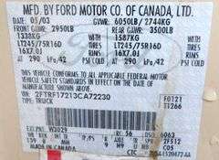 P-304  2003 Ford F-150 XL Pickup