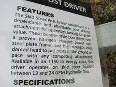 P-482  Wolverine Skid Steer Post Driver