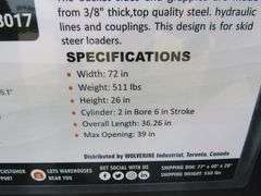 P-454  Wolverine Skid Steer Grapple Bucket