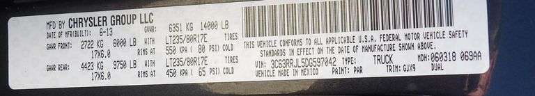 R-1226 2013 Dodge Ram 3500 Pickup