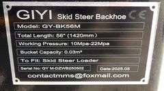 R-944 Skid Steer Backhoe Attachment
