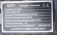 R-956 Mini Skid Steer Breaker Hammer