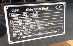 R-1033 Mini Skid Steer Mast & Forks