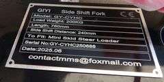 R-1025 Mini Skid Steer Forks & Mast