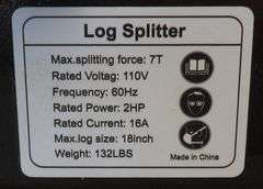 R-914 Portable 7T Log Splitter