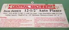 U-217 Central Machinery Planer