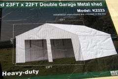 U-312 UNUSED Double Garage Metal Shed