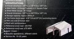 U-278 UNUSED 33' X 25' Steel Barn