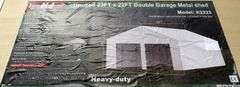 U-287 UNUSED Double Garage Metal Shed