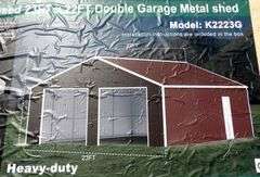 U-286 UNUSED Double Garage Metal Shed