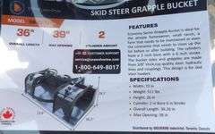 U-172 Wolverine Skid Steer Grapple Bucket