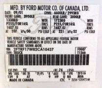 U-770  2002 Ford F150 XL Pickup