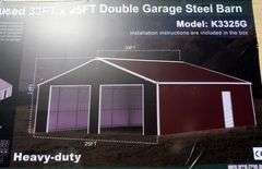 U-282 UNUSED Double Garage Steel Barn