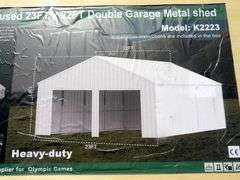 U-284 UNUSED Double Garage Metal Shed