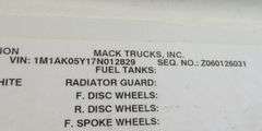 U-1518 2007 Mack CXN613 Truck Tractor