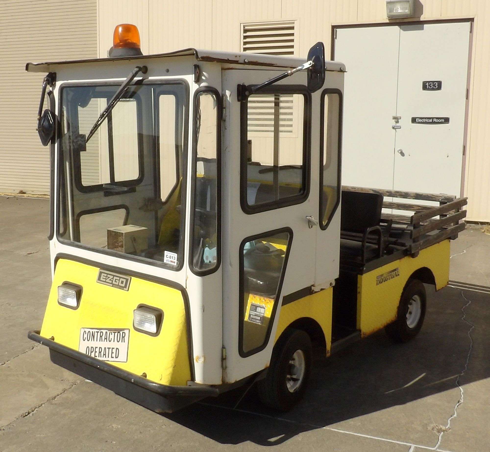 C-813 EZ-Go Electric Flat Bed Utility Cart