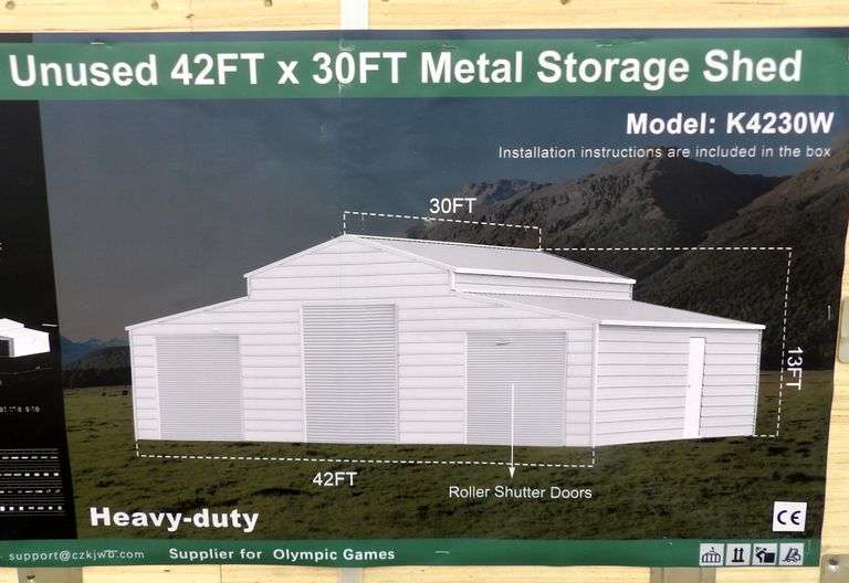 B-143  KJ Metal Storage Shed 42'x30'