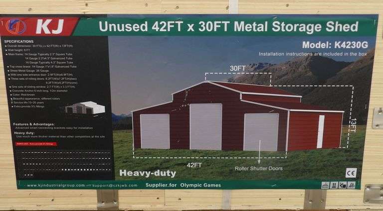 B-142  KJ Metal Storage Shed 42'x30'