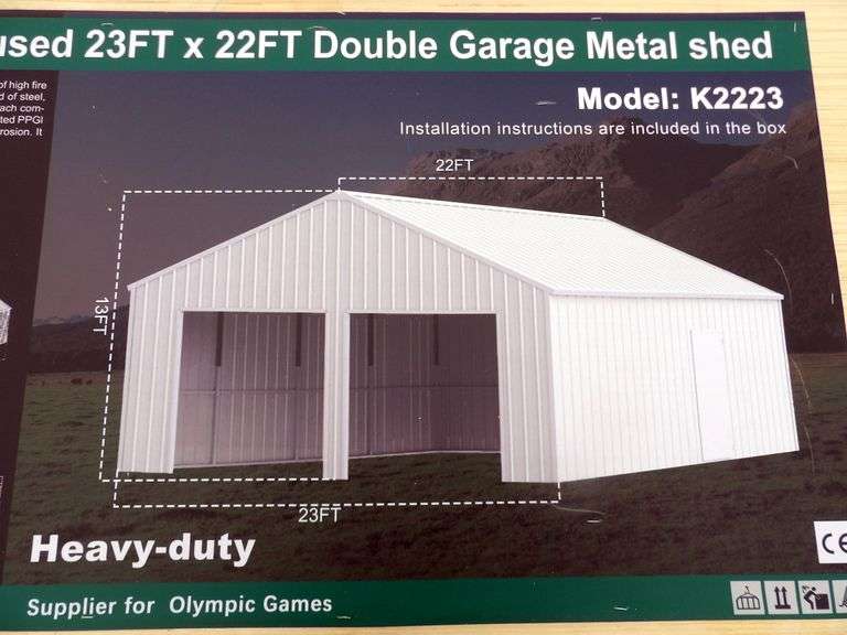 B-153  KJ Double Garage Metal Shed 23'x22'