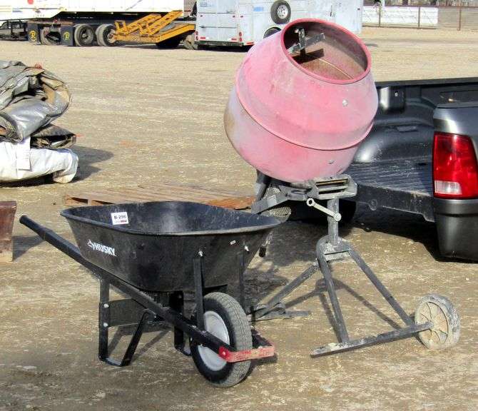 B-296  Cement Mixer & Wheelbarrow
