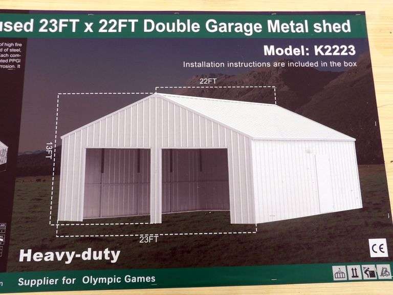 B-157  KJ Double Garage Metal Shed 23'x22'