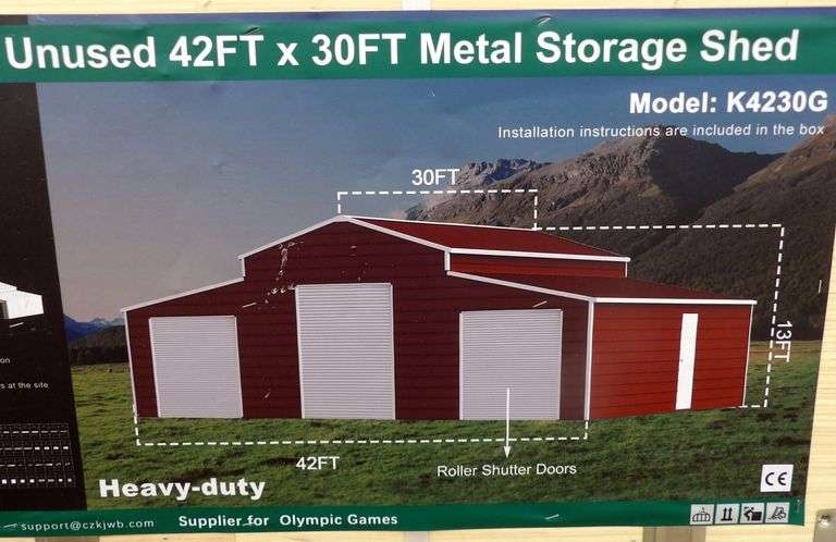 B-142  KJ Metal Storage Shed 42'x30'