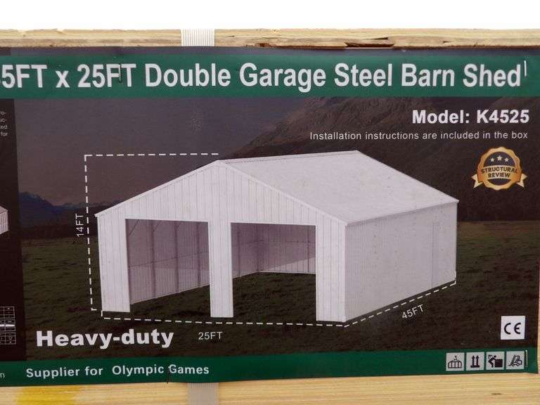 B-150  KJ Double Garage Metal Shed 45'X25'