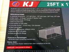 B-141 KJ Livestock Metal Shed 25'x12'